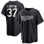 Silnrao M.Twins #37 Victor Caratini Player Black Home Game Stitched Jerseys