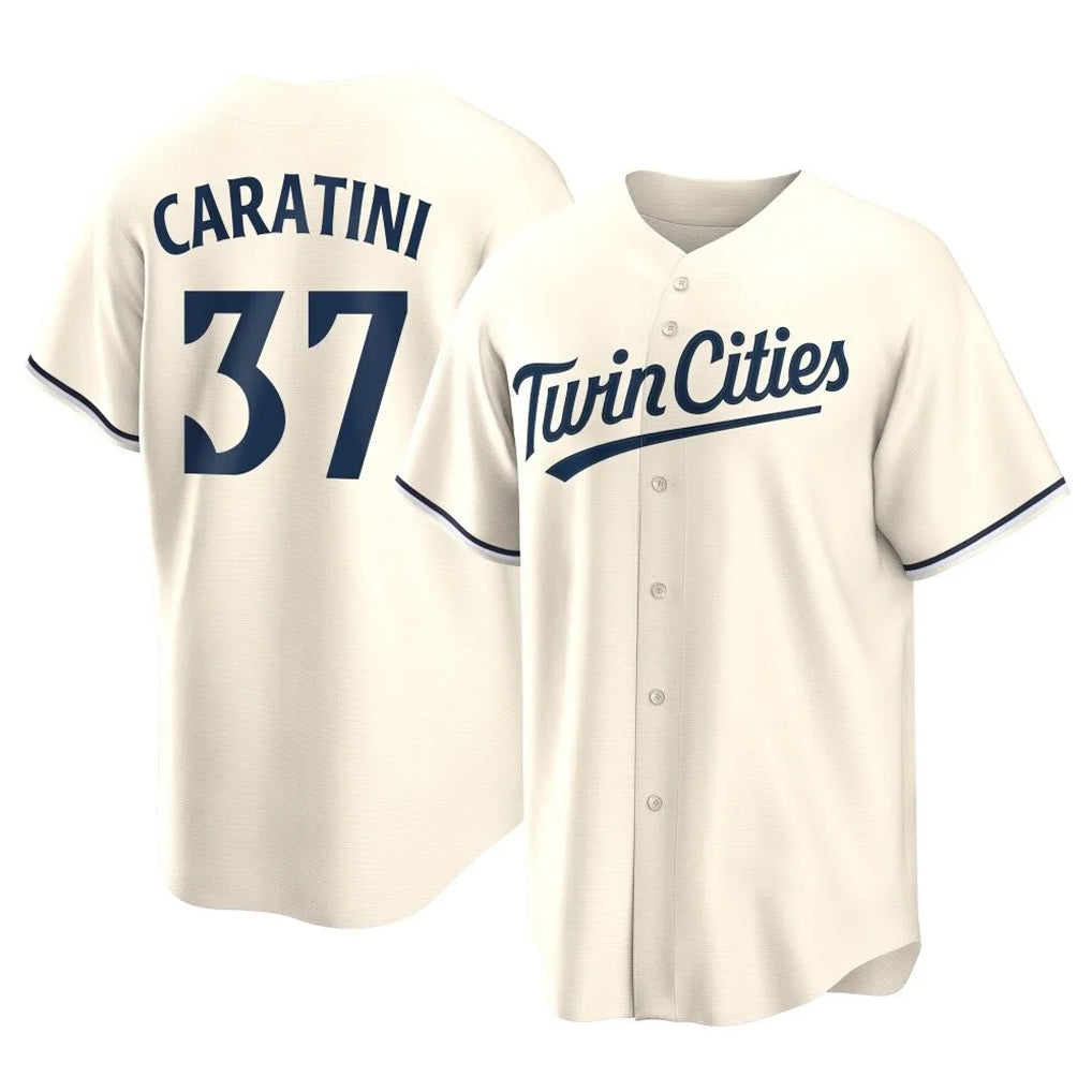 Silnrao M.Twins #37 Victor Caratini Player Cream Game Limited Home Stitched Jerseys
