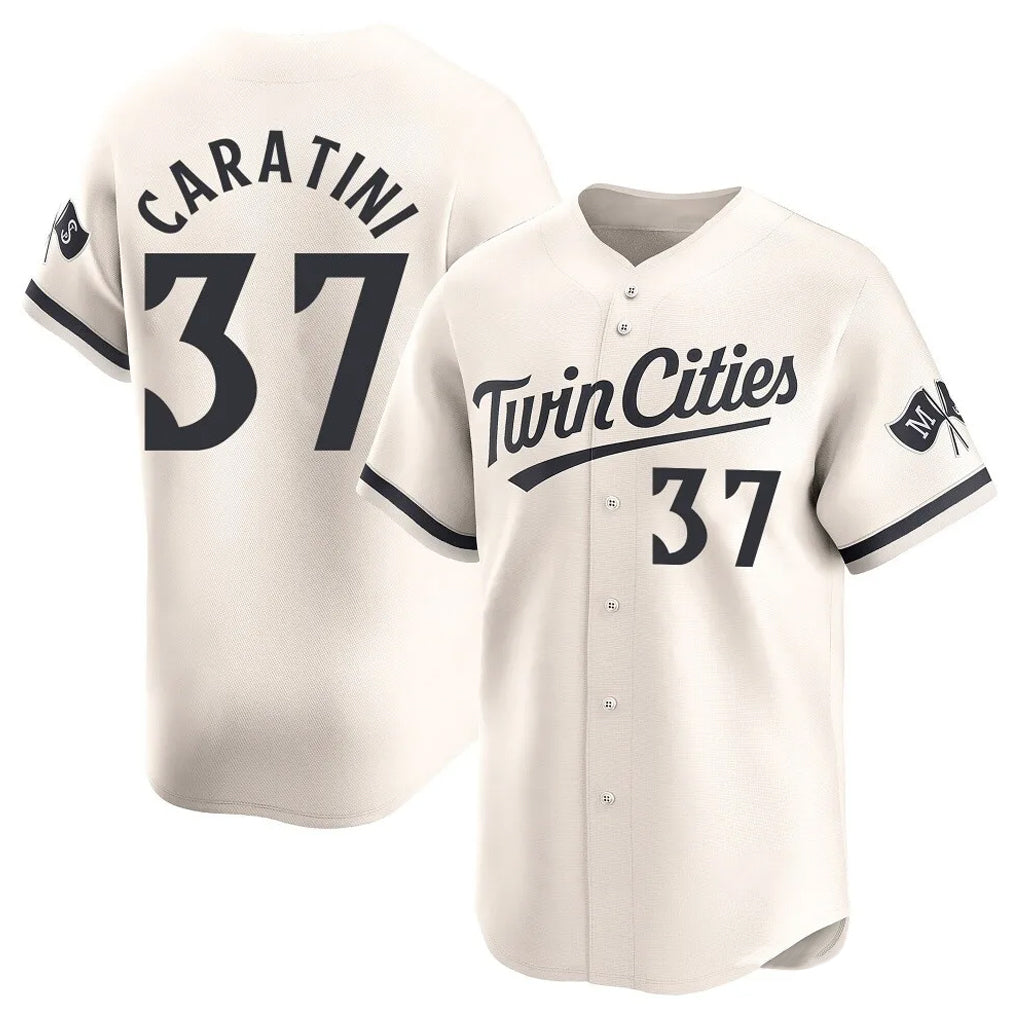 Silnrao M.Twins #37 Victor Caratini Player Cream Home Limited Stitched Jerseys