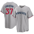 Silnrao M.Twins #37 Victor Caratini Player Gray Game Limited Home Stitched Jerseys