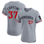 Silnrao M.Twins #37 Victor Caratini Player Gray Home Limited Elite Stitched Jerseys
