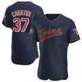 Silnrao M.Twins #37 Victor Caratini Player Navy 60th Home Limited Elite Stitched Jerseys