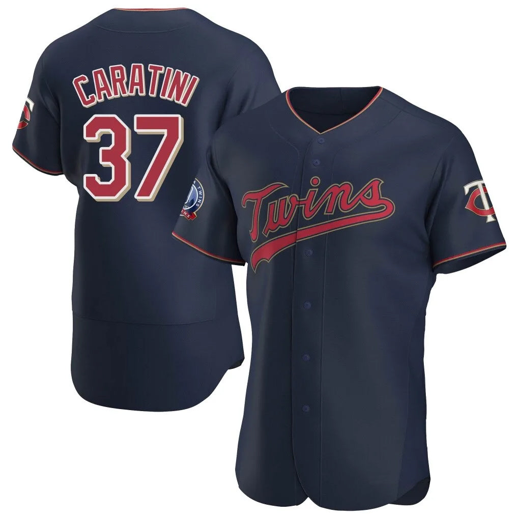Silnrao M.Twins #37 Victor Caratini Player Navy 60th Home Limited Elite Stitched Jerseys