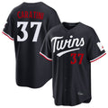 Silnrao M.Twins #37 Victor Caratini Player Navy Home Game Stitched Jerseys