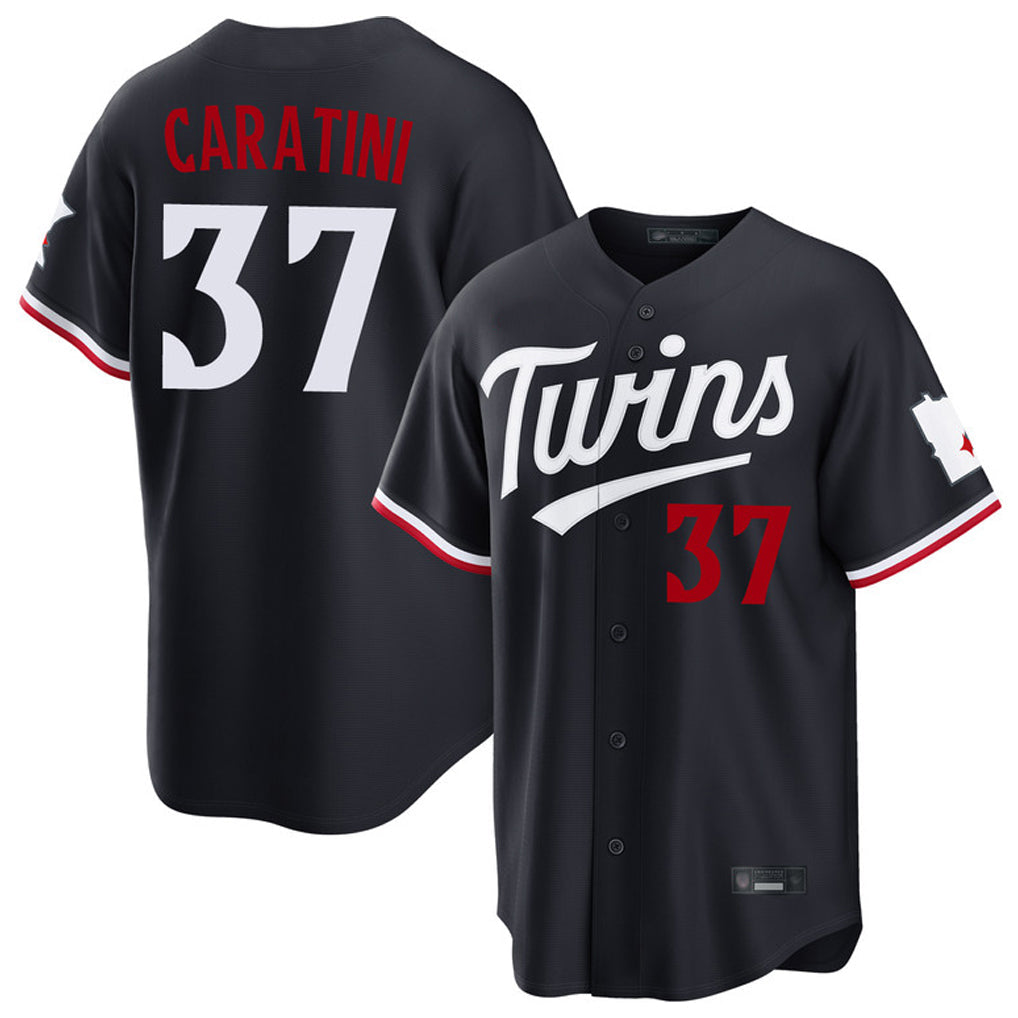 Silnrao M.Twins #37 Victor Caratini Player Navy Home Game Stitched Jerseys
