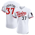 Silnrao M.Twins #37 Victor Caratini Player White Home Limited Elite Stitched Jerseys