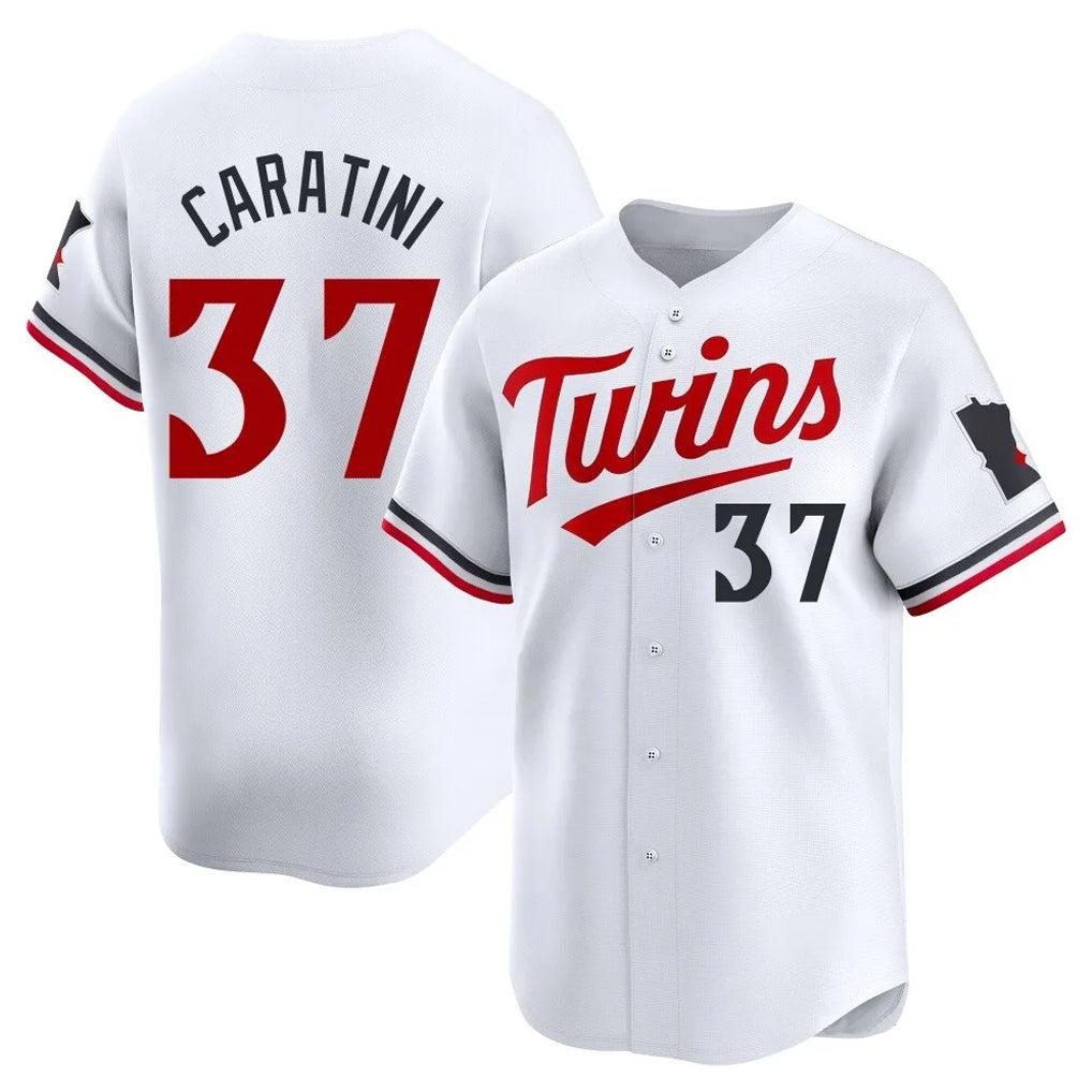 Silnrao M.Twins #37 Victor Caratini Player White Home Limited Stitched Jerseys