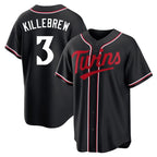 Silnrao M.Twins #3 Harmon Killebrew Player Black Fashion Out Home Limited Stitched Jerseys
