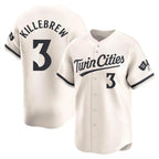 Silnrao M.Twins #3 Harmon Killebrew Player Cream Home Limited Stitched Jerseys