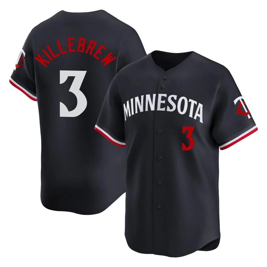 Silnrao M.Twins #3 Harmon Killebrew Player Navy Home Limited Stitched Jerseys