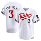 Silnrao M.Twins #3 Harmon Killebrew Player White Home Limited Stitched Jerseys