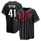 Silnrao M.Twins #41 Joe Ryan Player Black Fashion Out Home Limited Stitched Jerseys