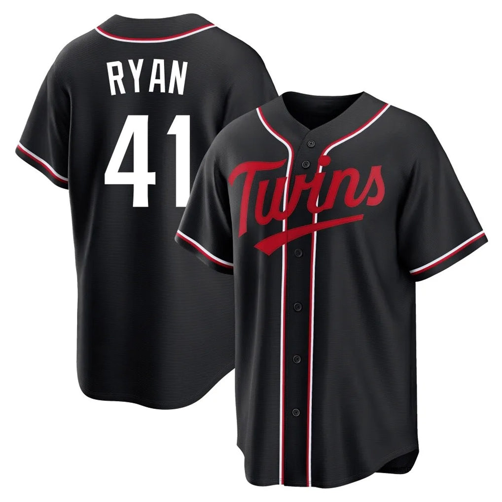 Silnrao M.Twins #41 Joe Ryan Player Black Fashion Out Home Limited Stitched Jerseys