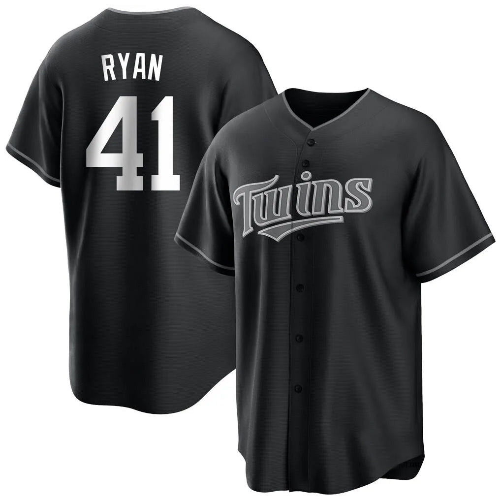 Silnrao M.Twins #41 Joe Ryan Player Black Home Game Stitched Jerseys