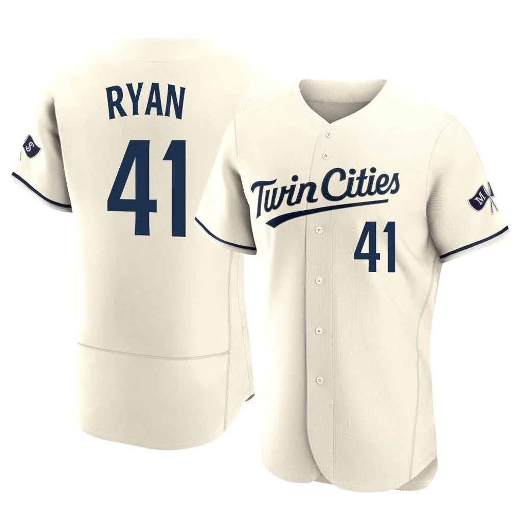 Silnrao M.Twins #41 Joe Ryan Player Cream Home Limited Elite Stitched Jerseys