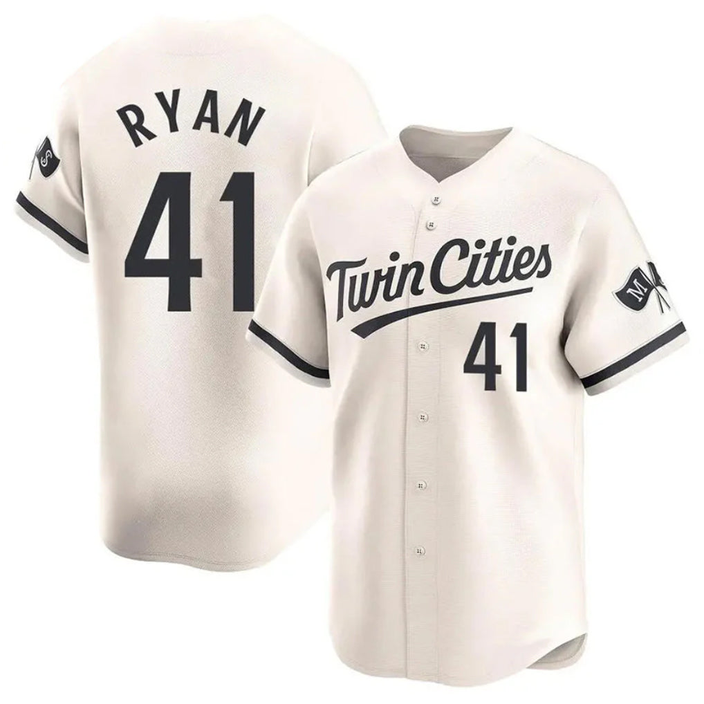 Silnrao M.Twins #41 Joe Ryan Player Cream Home Limited Stitched Jerseys
