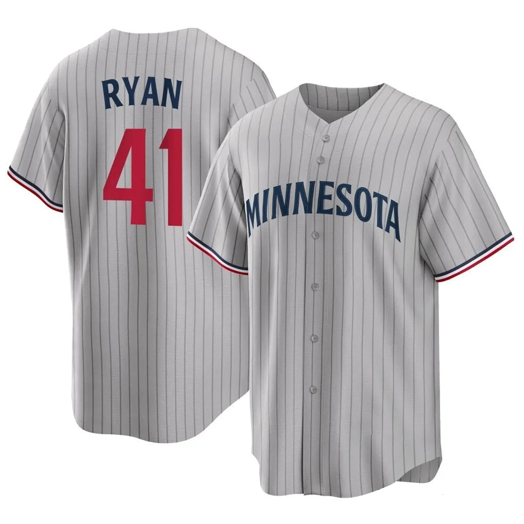 Silnrao M.Twins #41 Joe Ryan Player Gray Game Limited Home Stitched Jerseys