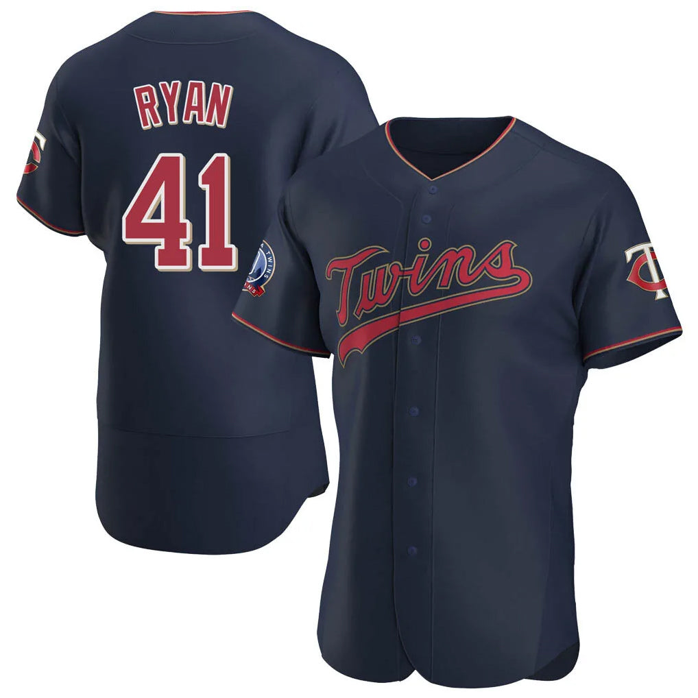 Silnrao M.Twins #41 Joe Ryan Player Navy 60th Home Limited Elite Stitched Jerseys