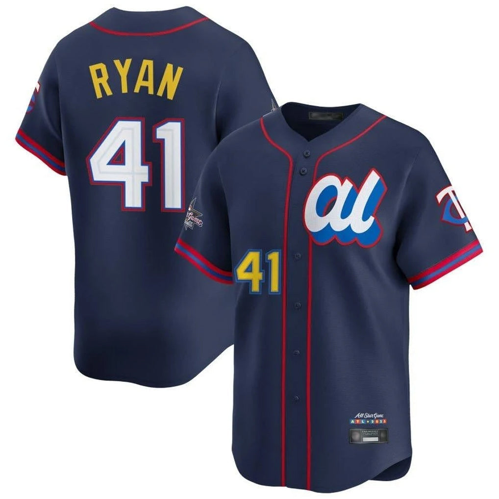 Silnrao M.Twins #41 Joe Ryan Player Navy All-star Game Limited Home Stitched Jerseys