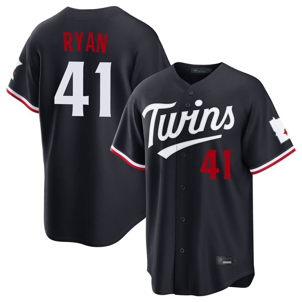 Silnrao M.Twins #41 Joe Ryan Player Navy Home Game Stitched Jerseys