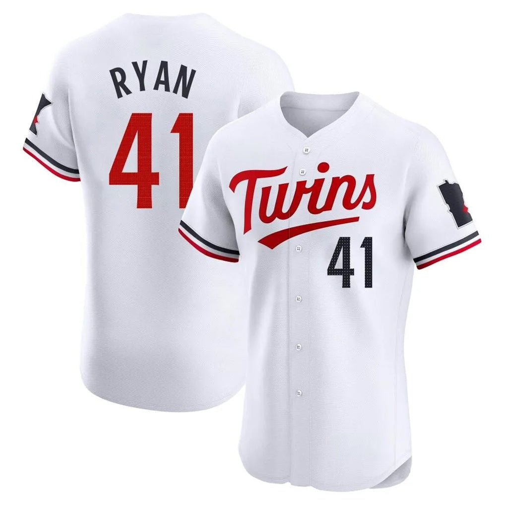 Silnrao M.Twins #41 Joe Ryan Player White Home Limited Elite Stitched Jerseys