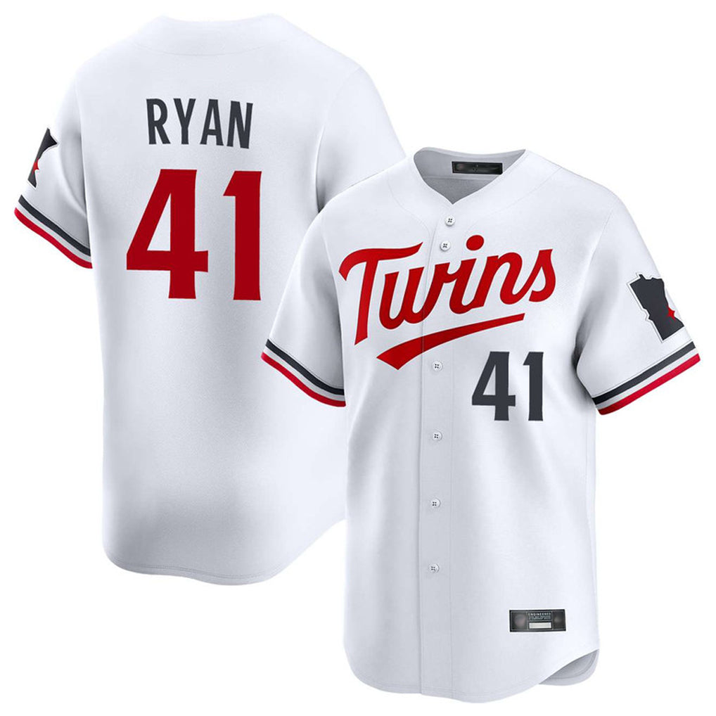 Silnrao M.Twins #41 Joe Ryan Player White Home Limited Stitched Jerseys