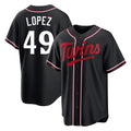 Silnrao M.Twins #49 Pablo Lopez Player Black Fashion Out Home Limited Stitched Jerseys