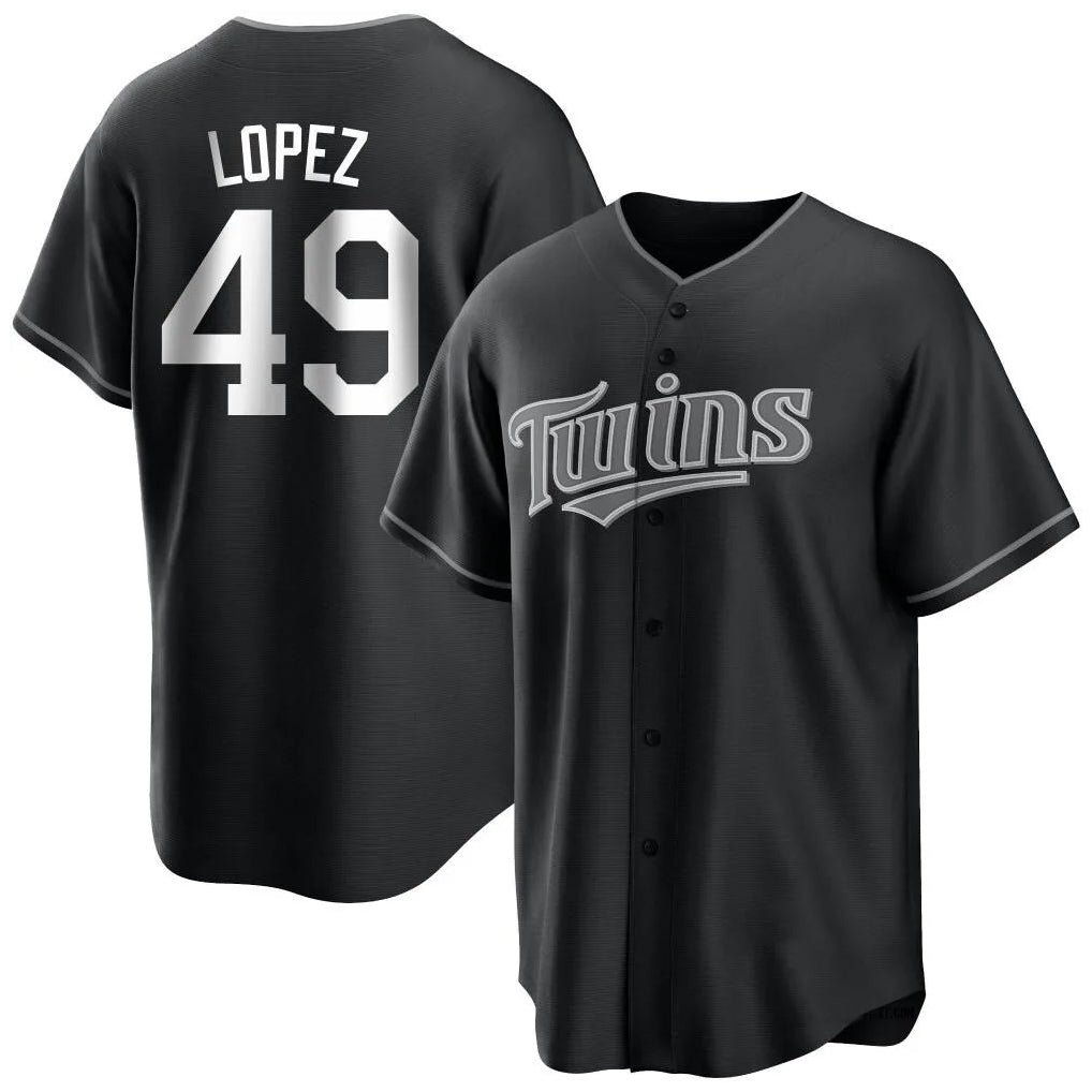 Silnrao M.Twins #49 Pablo Lopez Player Black Home Game Stitched Jerseys