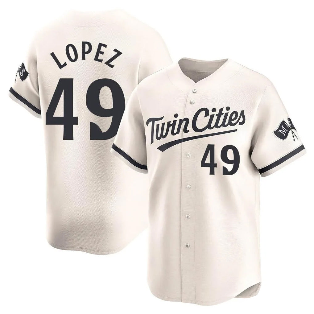 Silnrao M.Twins #49 Pablo Lopez Player Cream Home Limited Stitched Jerseys