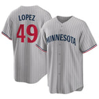 Silnrao M.Twins #49 Pablo Lopez Player Gray Game Limited Home Stitched Jerseys