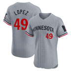 Silnrao M.Twins #49 Pablo Lopez Player Gray Home Limited Elite Stitched Jerseys