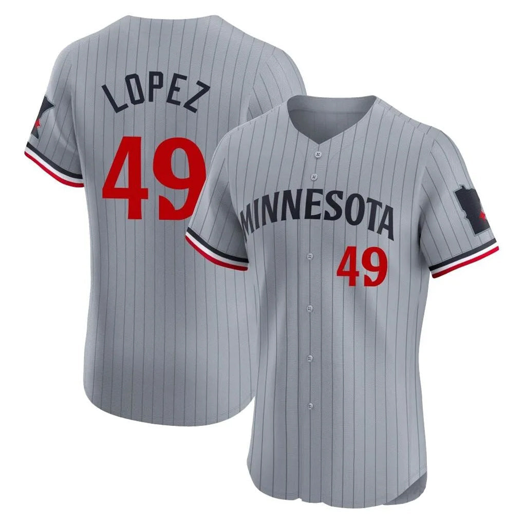 Silnrao M.Twins #49 Pablo Lopez Player Gray Home Limited Elite Stitched Jerseys