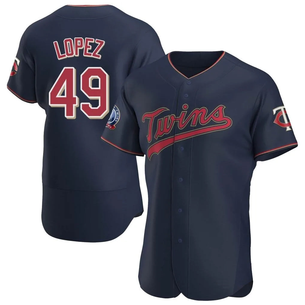 Silnrao M.Twins #49 Pablo Lopez Player Navy 60th Home Limited Elite Stitched Jerseys
