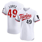 Silnrao M.Twins #49 Pablo Lopez Player White Home Limited Elite Stitched Jerseys
