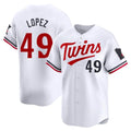 Silnrao M.Twins #49 Pablo Lopez Player White Home Limited Stitched Jerseys