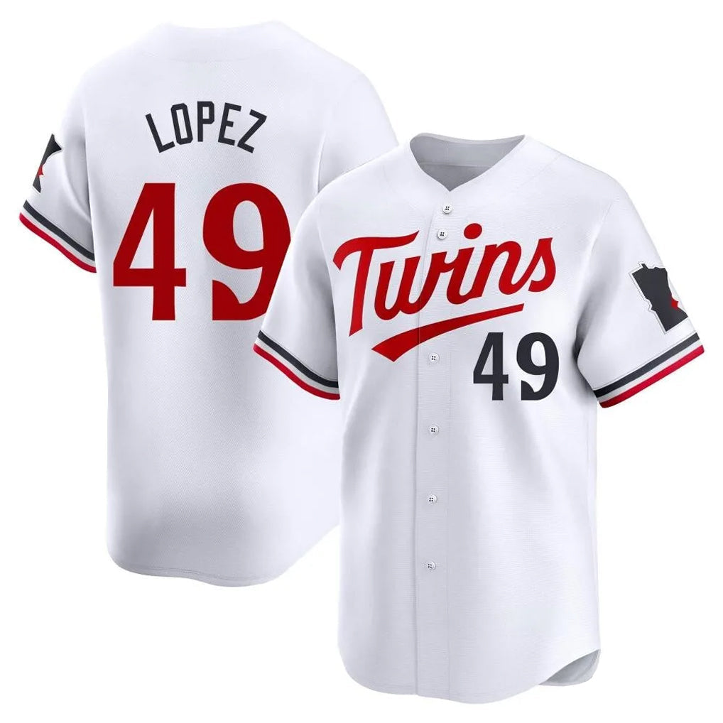 Silnrao M.Twins #49 Pablo Lopez Player White Home Limited Stitched Jerseys