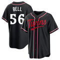 Silnrao M.Twins #56 Josh Bell Player Black Fashion Out Home Limited Stitched Jerseys