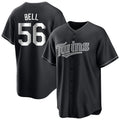 Silnrao M.Twins #56 Josh Bell Player Black Home Game Stitched Jerseys
