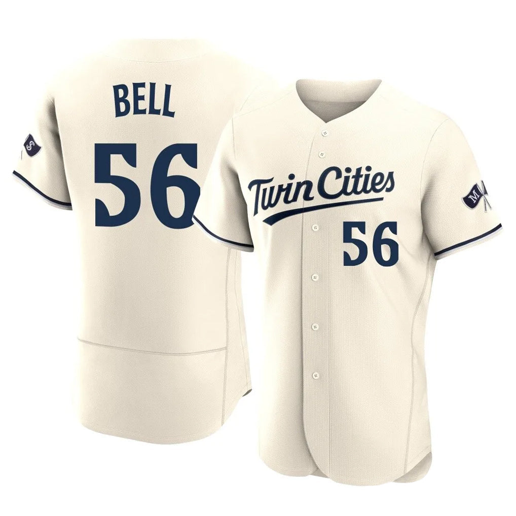 Silnrao M.Twins #56 Josh Bell Player Cream Home Limited Elite Stitched Jerseys