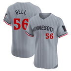 Silnrao M.Twins #56 Josh Bell Player Gray Home Limited Elite Stitched Jerseys