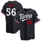 Silnrao M.Twins #56 Josh Bell Player Navy Home Game Stitched Jerseys