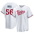 Silnrao M.Twins #56 Josh Bell Player White Home Game Stitched Jerseys
