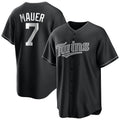 Silnrao M.Twins #7 Joe Mauer Player Black Home Game Stitched Jerseys