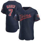 Silnrao M.Twins #7 Joe Mauer Player Navy 60th Home Limited Elite Stitched Jerseys