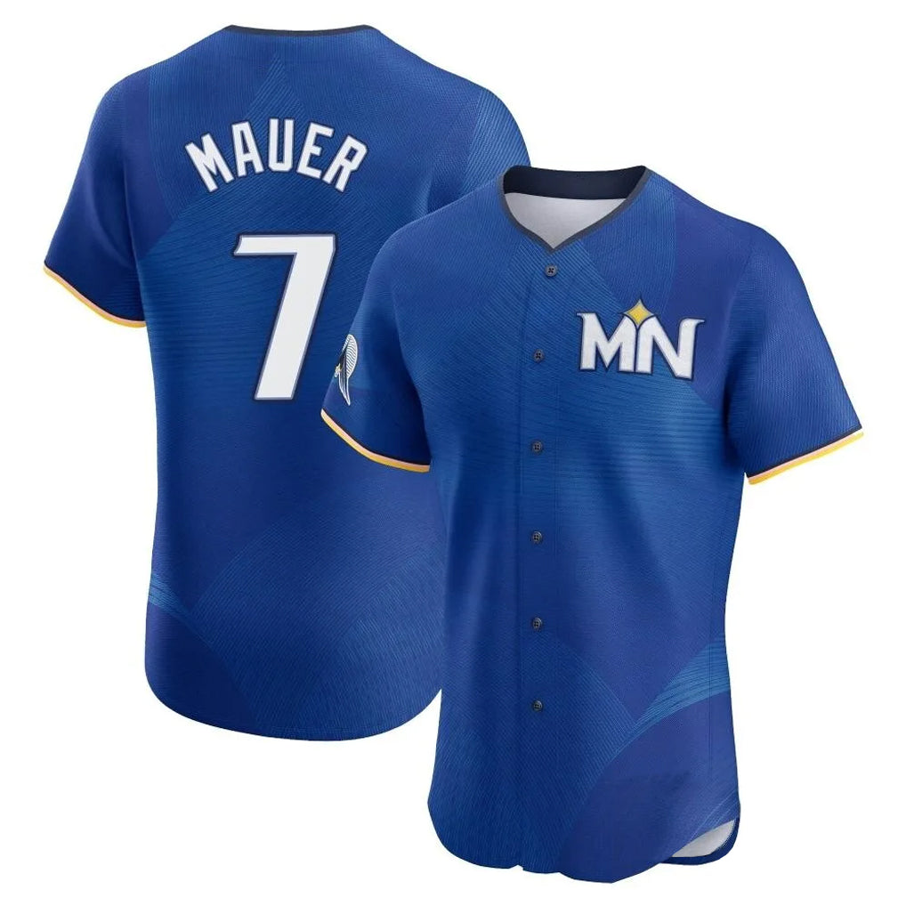 Silnrao M.Twins #7 Joe Mauer Player Royal City Connect Limited Elite Home Stitched Jerseys