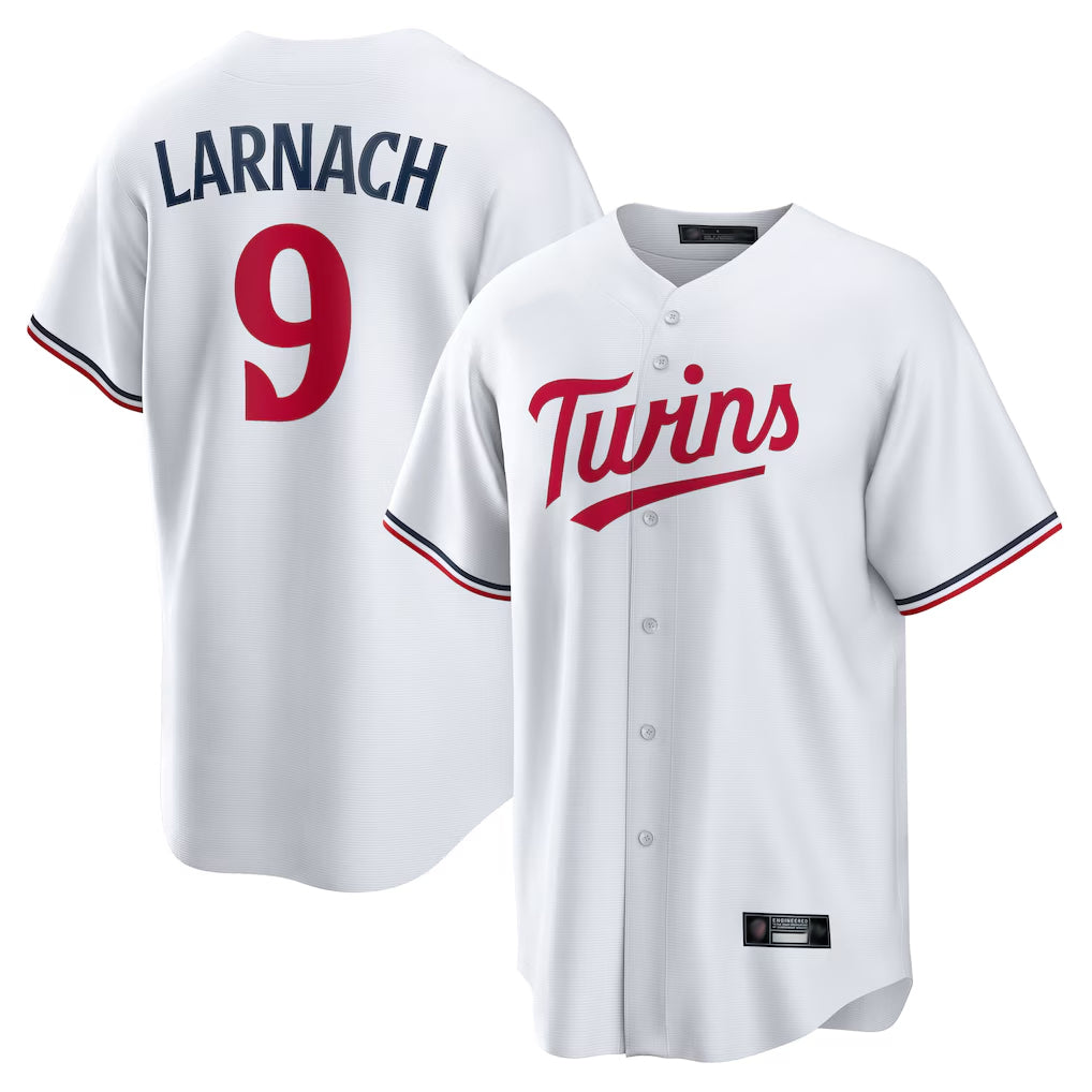 Silnrao M.Twins #9 Trevor Larnach Player White Home Game Stitched Jerseys