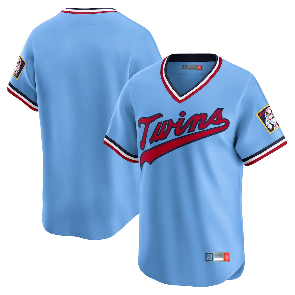 Silnrao M.Twins ## Twins Blank Player Light Blue Throwback Cooperstown Collection Limited T-shirt Stitched Jerseys