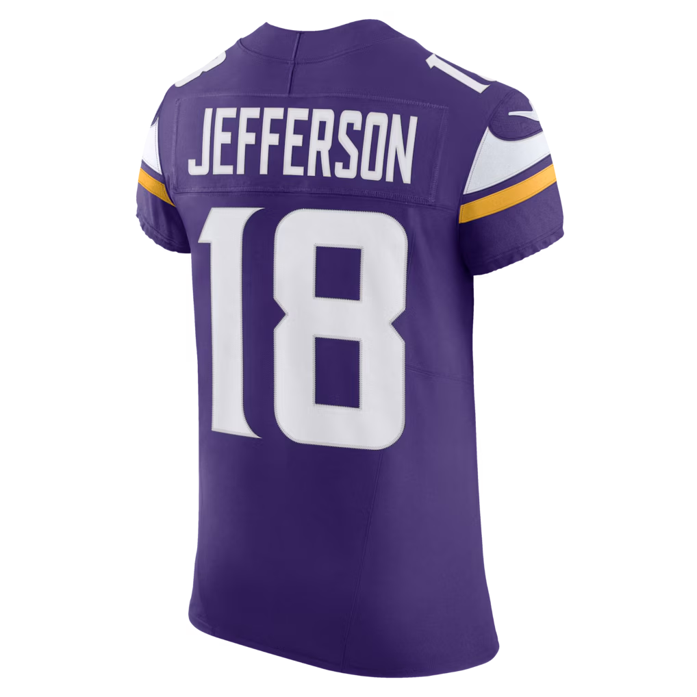 Silnrao M.Vikings #18 Justin Jefferson Purple Team Vapor F.U.S.E. Elite Stitched Jerseys