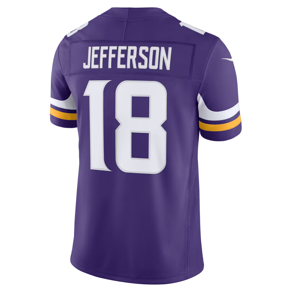 Silnrao M.Vikings #18 Justin Jefferson Purple Team Vapor F.U.S.E. Stitched Limited Jerseys
