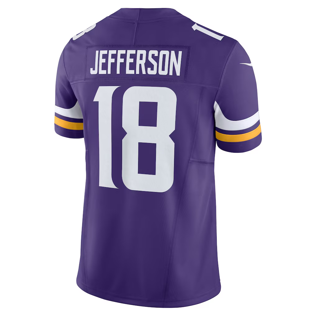 Silnrao M.Vikings #18 Justin Jefferson Purple Vapor F.U.S.E. Limited Stitched Jerseys